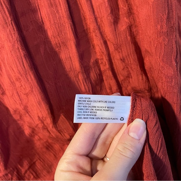 Universal Thread Rust Long Sleeve Cottagecore Dress Valentines Day - Picture 8 of 9